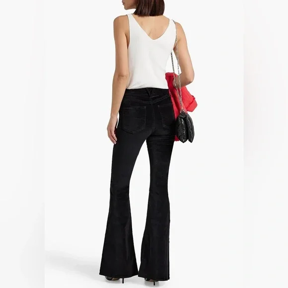 Veronica Beard Velvet Flared Pants - Picture 3 of 12